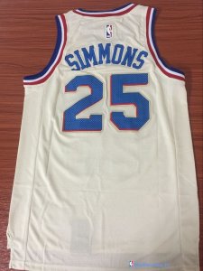 Maillot NBA Pas Cher Philadelphia Sixers Ben Simmons 25 Nike Crema Ville 2017/18