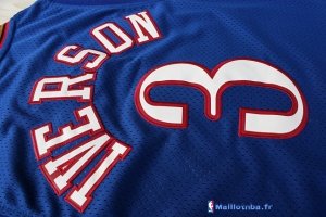 Maillot NBA Pas Cher Philadelphia Sixers Allen Iverson 3 10 Anniversaire Bleu