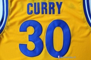 Maillot NBA Pas Cher Golden State Warriors Stephen Curry 30 Retro Jaune