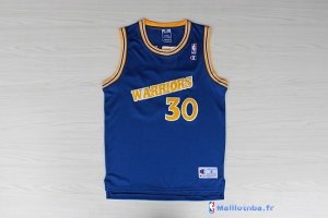 Maillot NBA Pas Cher Golden State Warriors Stephen Curry 30 Retro Bleu Profond