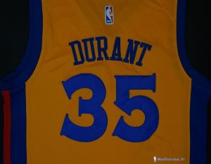 Maillot NBA Pas Cher Golden State Warriors Kevin Durant 35 Jaune Ville 2017/18