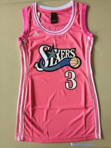 Maillot NBA Pas Cher Philadelphia Sixers Femme Allen Iverson 3 Rose