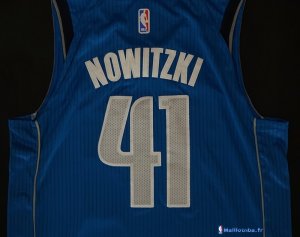 Maillot NBA Pas Cher Dallas Mavericks Dirk Nowitzki 41 Bleu Icon 2017/18