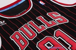 Maillot NBA Pas Cher Chicago Bulls Dennis Rodman 91 Noir Bande