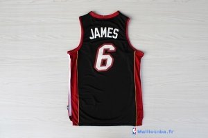 Maillot NBA Pas Cher Miami Heat LeBron James 6 Noir Rouge