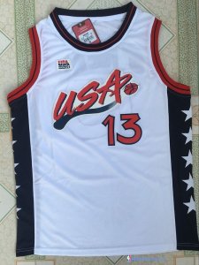 Maillot NBA Pas Cher USA 1996 Shaquille O'neal 13 Blanc