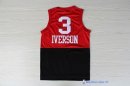 Maillot NBA Pas Cher Philadelphia Sixers Allen Iverson 3 Retro Rouge Noir