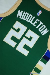 Maillot NBA Pas Cher Milwaukee Bucks Khris Middleton 22 Vert