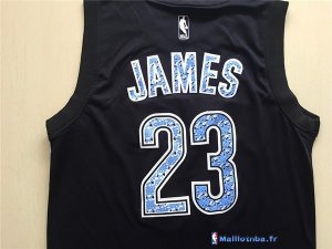 Maillot NBA Pas Cher Cleveland Cavaliers LeBron James 23 Noir Diamant