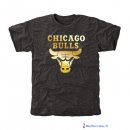 T-Shirt NBA Pas Cher Chicago Bulls Noir Or
