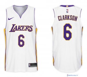 Maillot NBA Pas Cher Los Angeles Lakers Jordan Blanc 6 Association 2017/18