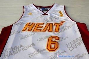 Maillot NBA Pas Cher Miami Heat LeBron James 6 Blanc Or