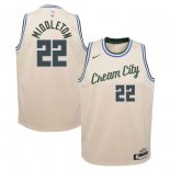Milwaukee Bucks Khris Middleton Nike Cream Swingman Jersey Jersey – City Edition