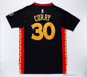 Maillot NBA Pas Cher Golden State Warriors Stephen Curry 30 Noir Rouge MC