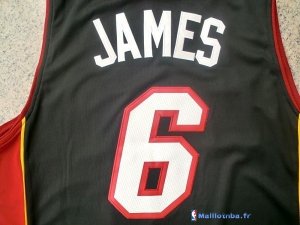 Maillot NBA Pas Cher Miami Heat LeBron James 6 Heat Noir