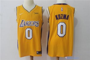 Maillot NBA Pas Cher Los Angeles Lakers Kyle Kuzma 0 Jaune 2017/18