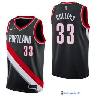 Maillot NBA Pas Cher Portland Trail Blazers Zach Collins 33 Noir Icon 2017/18