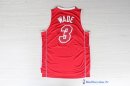 Maillot NBA Pas Cher Miami Heat Dwyane Wade 3 Rouge