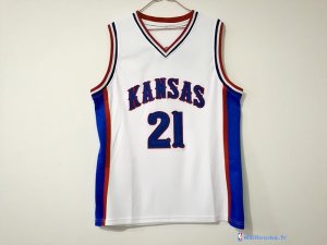 Maillot NCAA Pas Cher Kansas Joel Embiid 21 Blanc