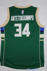 Maillot NBA Pas Cher Milwaukee Bucks Junior Giannis Antetokounmpo 34 Vert