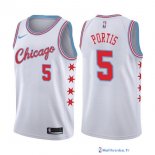 Maillot NBA Pas Cher Chicago Bulls Bobby Portis 5 Nike Blanc Ville 2017/18