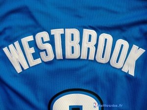 Maillot NBA Pas Cher Oklahoma City Thunder Russell Westbrook 0 Bleu