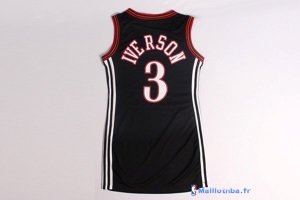 Maillot NBA Pas Cher Philadelphia Sixers Femme Allen Iverson 3 Noir