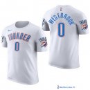 Maillot Manche Courte Oklahoma City Thunder Russell Westbrook 0 Blanc 2017/18