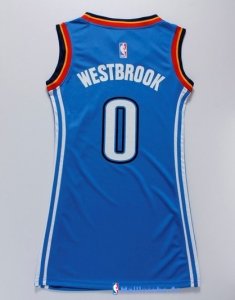 Maillot NBA Pas Cher Oklahoma City Thunder Femme Russell Westbrook 0 Bleu