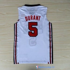 Maillot NBA Pas Cher USA 1992 Kevin Durant 5 Blanc