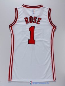 Maillot NBA Pas Cher Chicago Bulls Femme Derrick Rose 1 Blanc