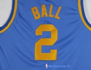 Maillot NBA Pas Cher Los Angeles Lakers Lonzo Ball 2 Retro Bleu 2017/18