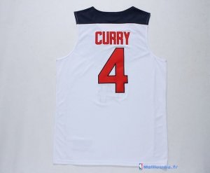 Maillot NBA Pas Cher USA 2014 Curry 4 Blanc