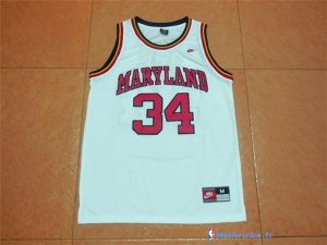 Maillot NCAA Pas Cher Maryland Leonard Kevin 34 Bias Blanc