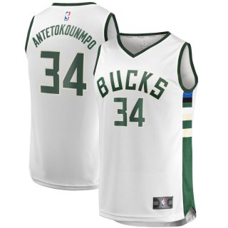 Milwaukee Bucks Giannis Antetokounmpo Fanatics Branded White Fast Break Replica Player Jersey - Association Edition