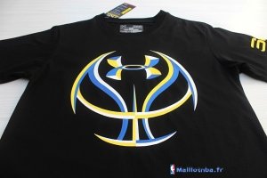 Maillot NBA Pas Cher Golden State Warriors Stephen Curry 30 Noir Bleu MC