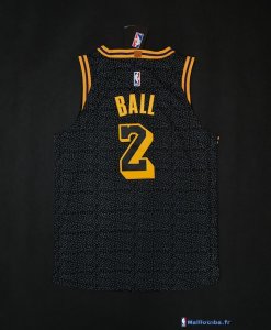 Maillot NBA Pas Cher Los Angeles Lakers Lonzo Ball 2 Noir Ville 2017/18