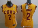 Maillot NBA Pas Cher Cleveland Cavaliers Femme Kyrie Irving 2 Blanc Bande