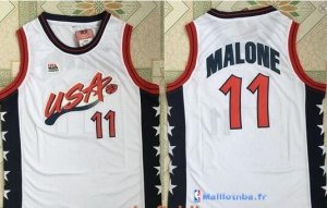 Maillot NBA Pas Cher USA 1996 Karl Malone 11 Blanc