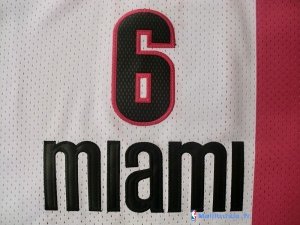 Maillot ABA Pas Cher Miami Heats James 6 Blanc