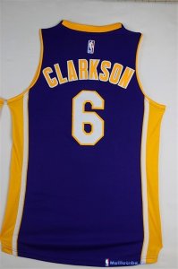 Maillot NBA Pas Cher Los Angeles Lakers Jordan Clarkson 6 Pourpre