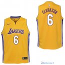 Maillot NBA Pas Cher Los Angeles Lakers Junior Jordan Clarkson 6 Jaune Icon 2017/18