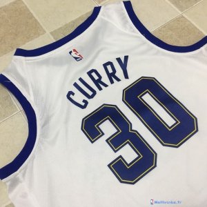 Maillot NBA Pas Cher Golden State Warriors Stephen Curry 30 Nike Retro Blanc 2017/18