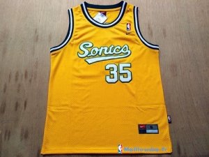 Maillot NBA Pas Cher Seattle Supersonics Kevin Durant 35 Retro Jaune