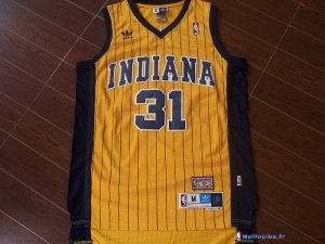 Maillot NBA Pas Cher Indiana Pacers Reggie Miller 31 Jaune Bande