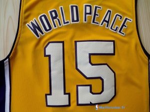 Maillot NBA Pas Cher Los Angeles Lakers Metta World 15 Peace Jaune