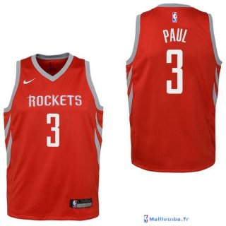 Maillot NBA Pas Cher Houston Rockets Junior Chris Paul 3 Rouge Icon 2017/18