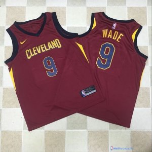 Maillot NBA Pas Cher Cleveland Cavaliers Dwyane Wade 9 Rouge Icon 2017/18