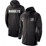 Denver Nuggets Nike Heathered Black Authentic Showtime Therma Flex Performance Full-Zip Hoodie