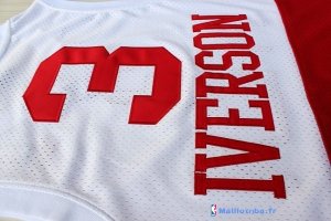 Maillot NBA Pas Cher Philadelphia Sixers Allen Iverson 3 Retro Blanc Rouge